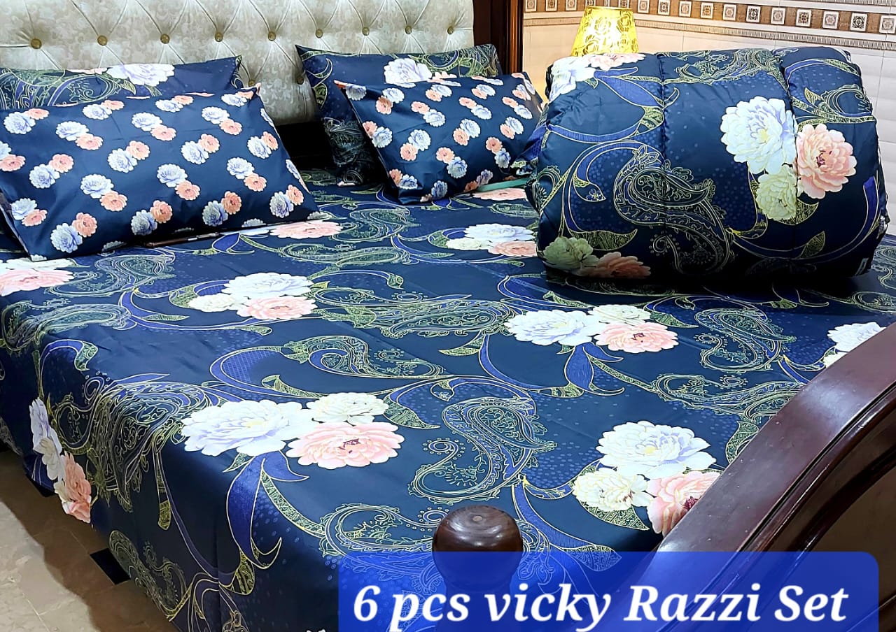 Winter Quilt Set Viki Razai Set 6 Piece (Design SJQ1007) SJ Store