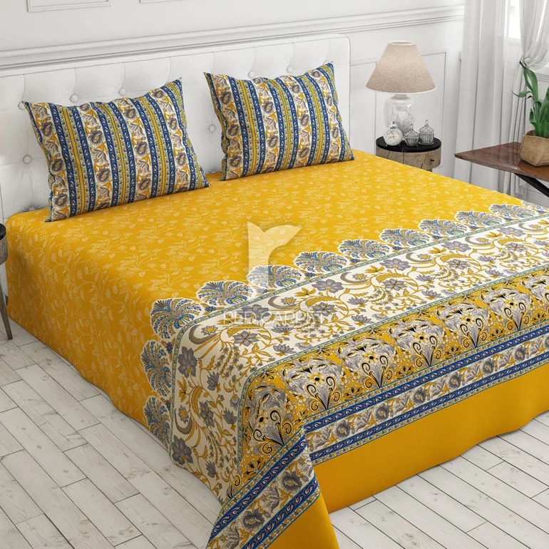 Gul Ahmed King Cotton Bed Sheet Set 3 Pcs (Design BZF 384) SJ Store