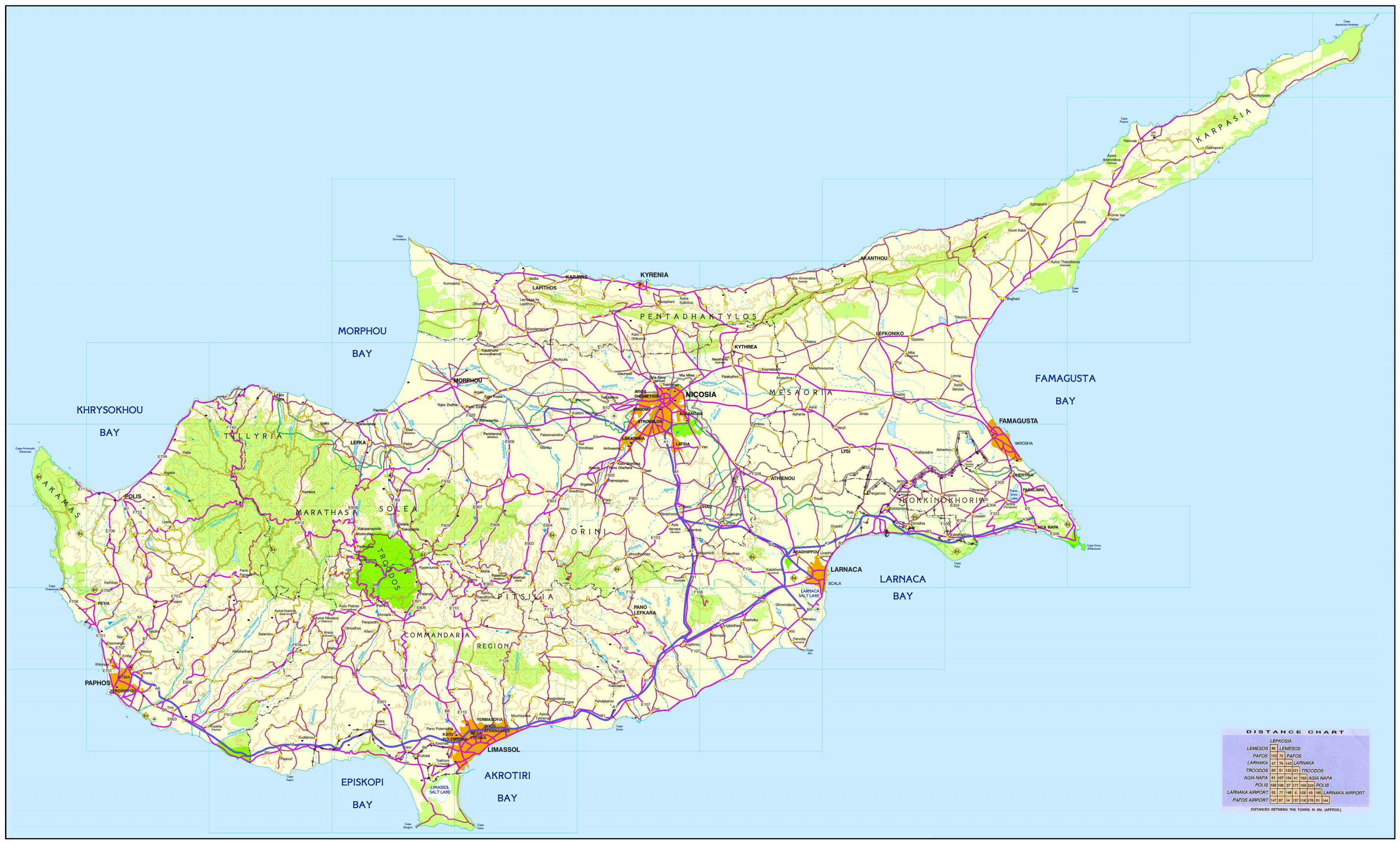 Cyprus mapa mapa Cyprus (Južnej Európe Európa)