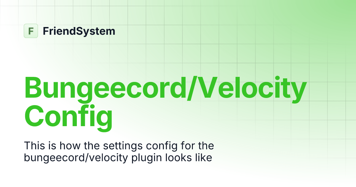 Bungeecord/Velocity Config FriendSystem