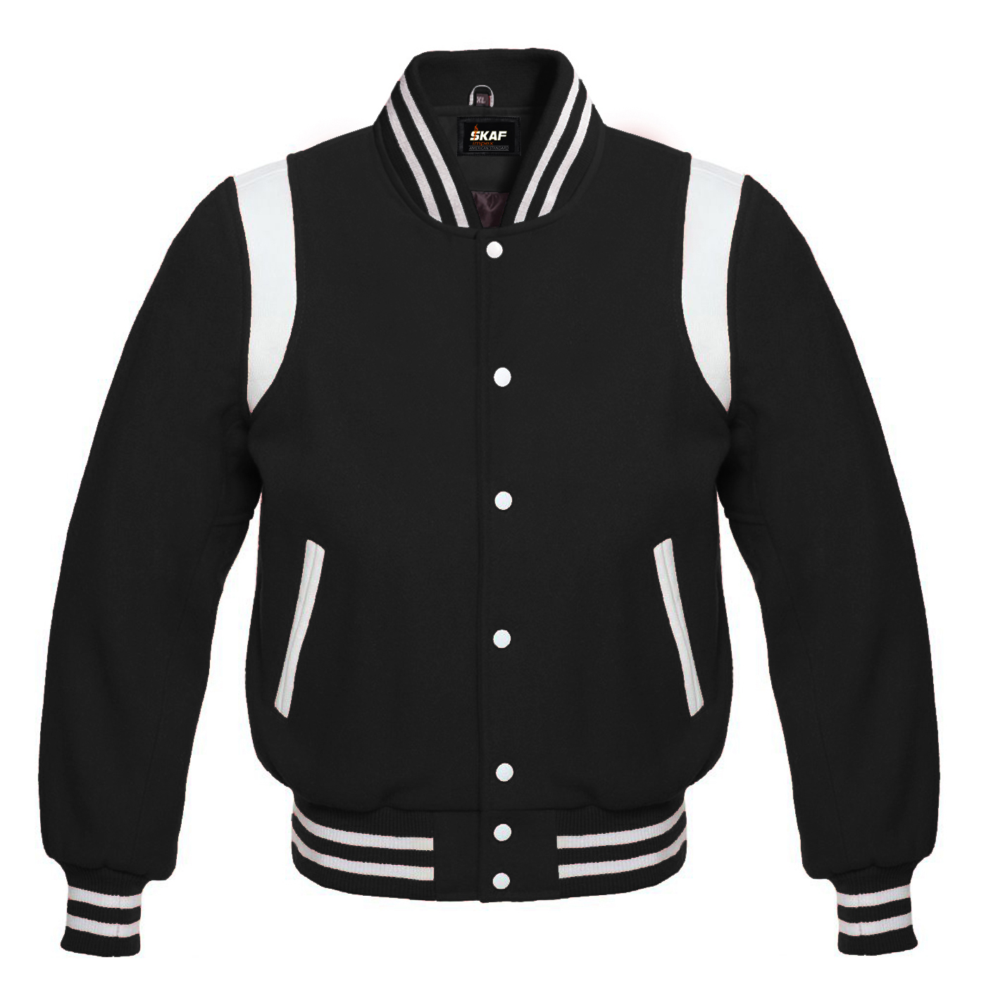 Letterman Baseball Collage School Varsity Jacket Black SKAF IMPEX