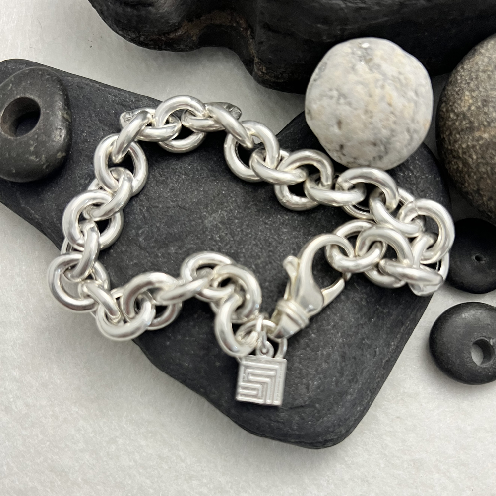 Chunky Sterling Silver Chain Bracelet SKANDA