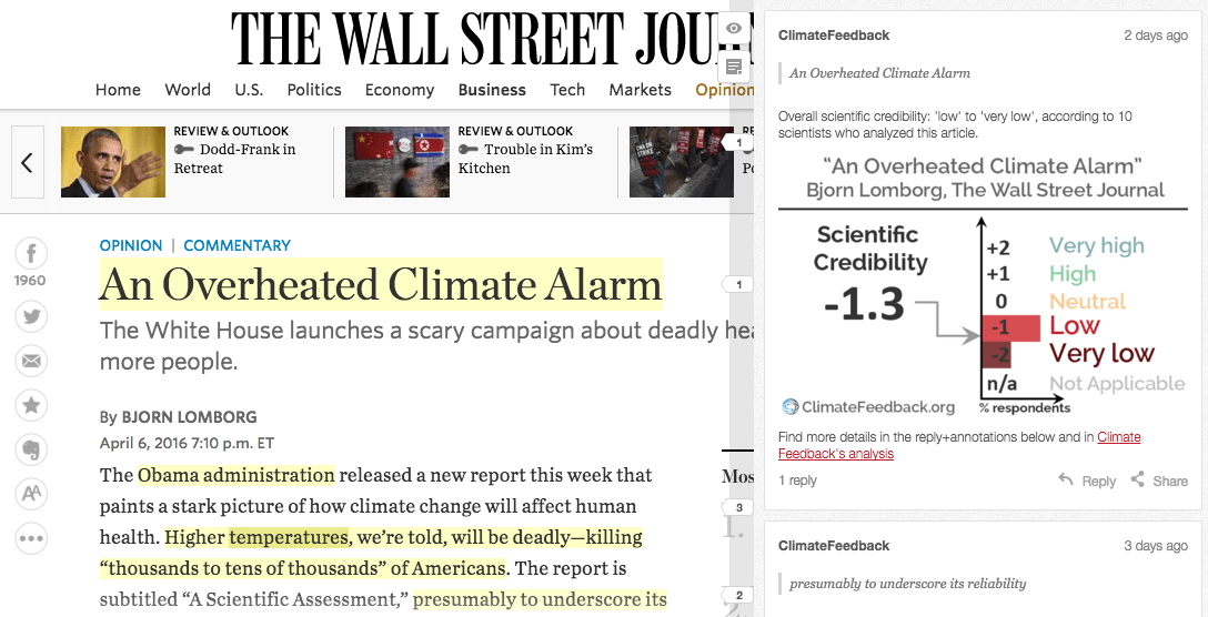 Open letter to the Wall Street Journal editor a scientists’ response
