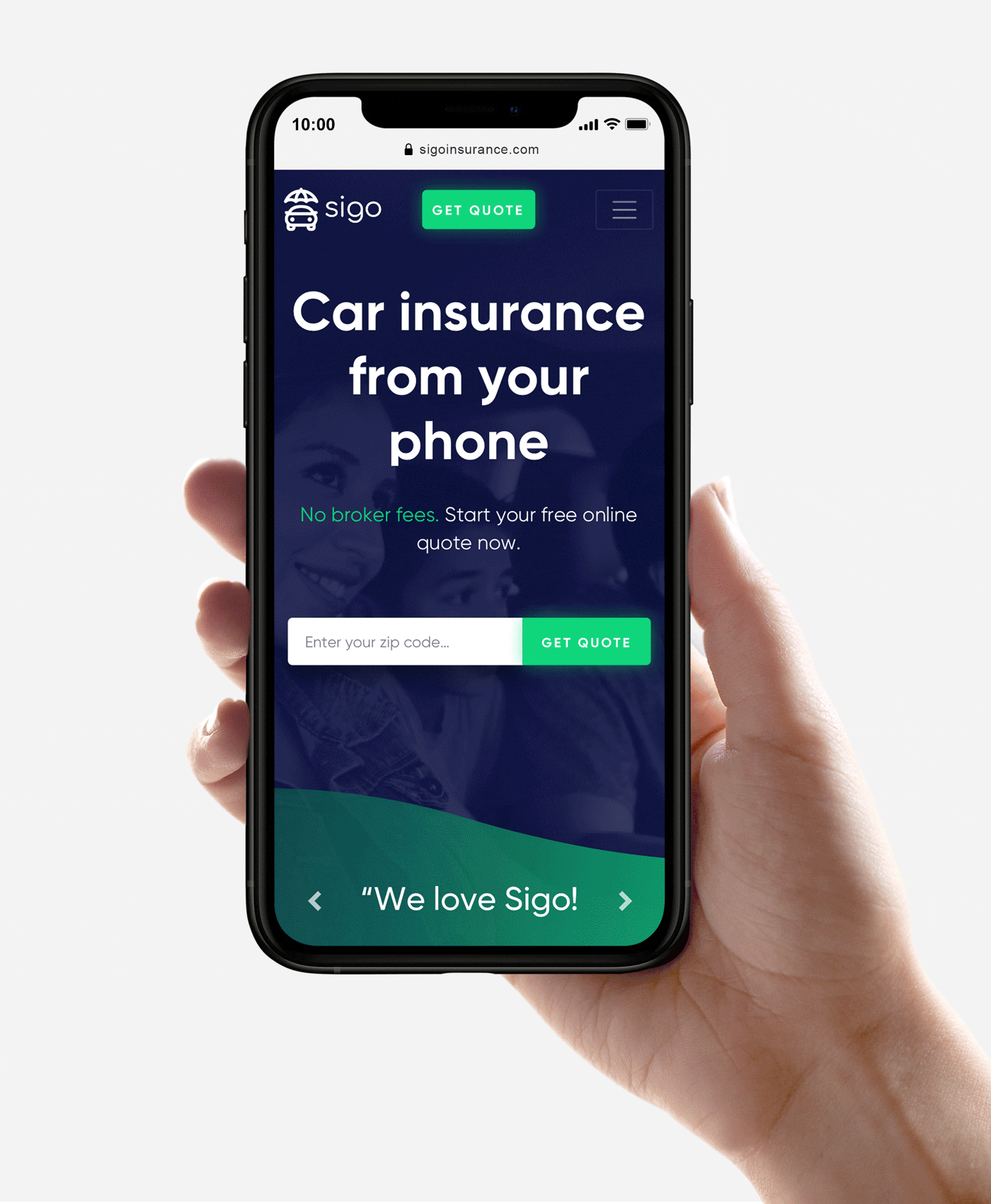 Sigo Seguros landing page SketchDeck