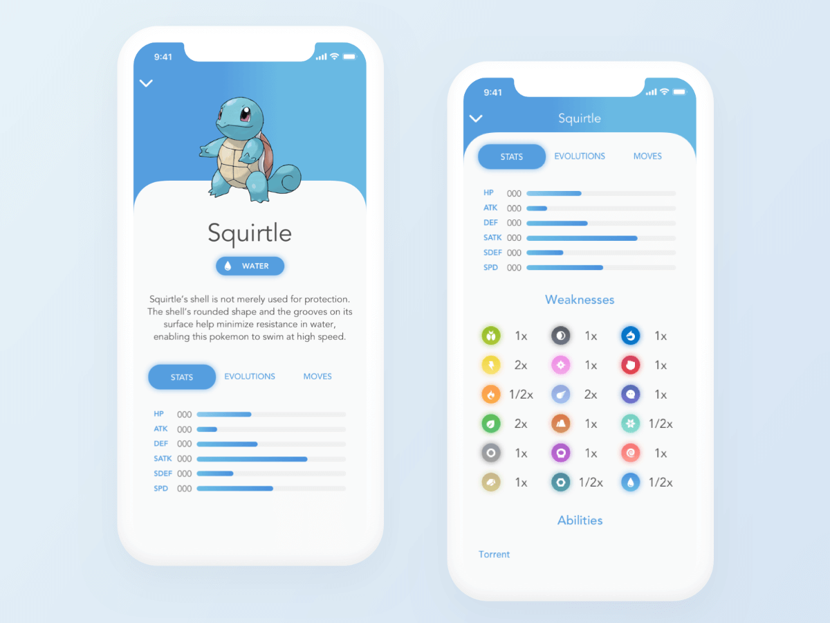 iOS Pokedex App Free Sketch Resource Sketch Elements