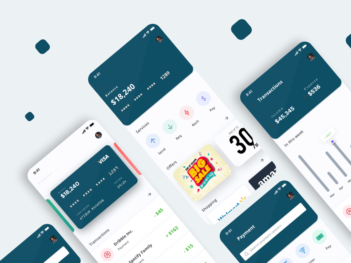 Wallet App UI Kit Free Sketch Resource Sketch Elements