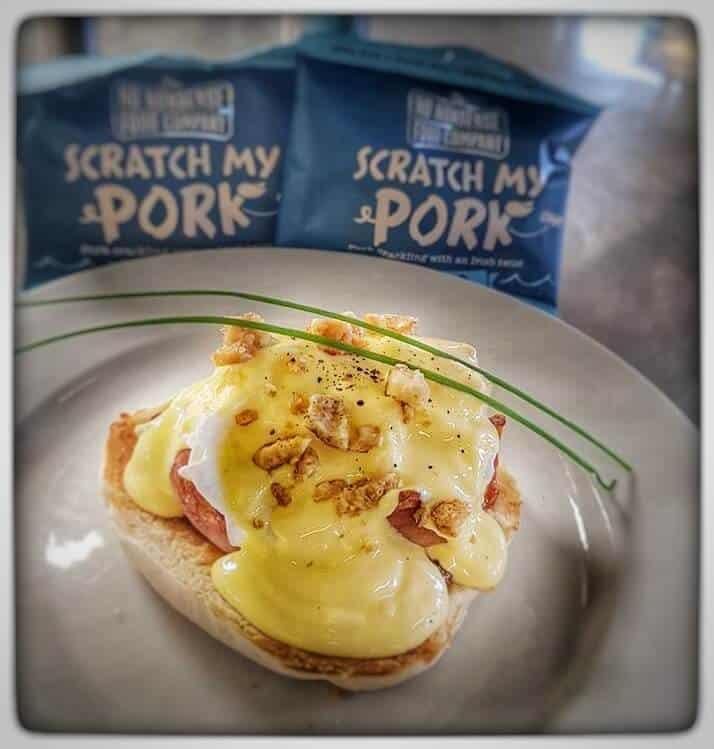 Pork Crackling with Eggs Benedict Skibbereen Food Company