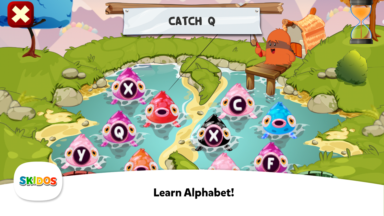 Fishing Fun Educational Game Splash Color and Learn Alphabets