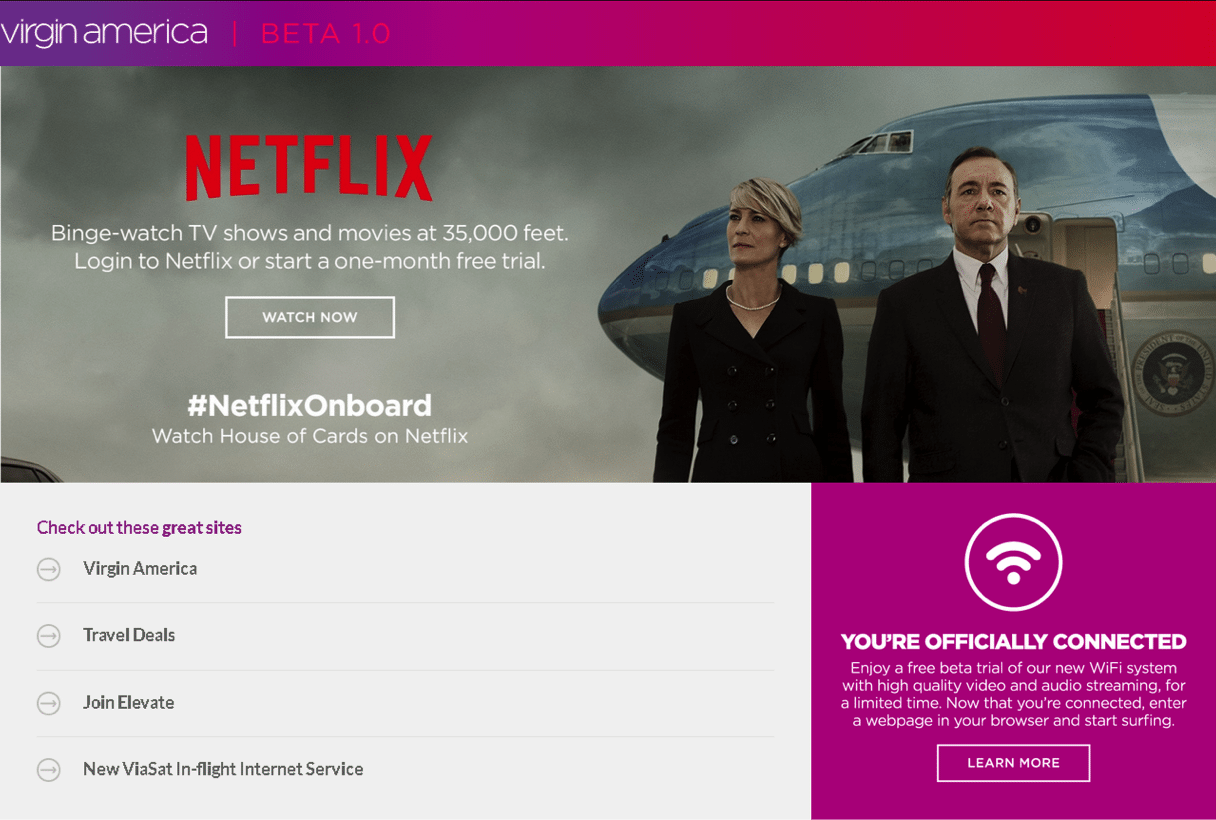 Virgin America Launches InFlight Netflix Access on Select Routes