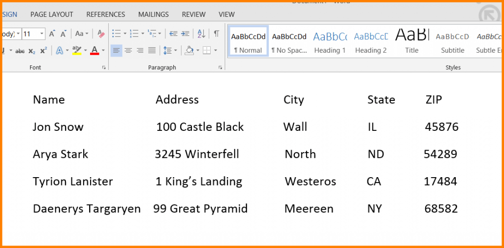 Microsoft Word Replace Multiple Spaces with a Tab Character