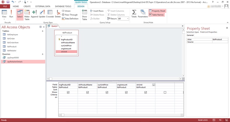 Access 2013 Creating a Calculated Field