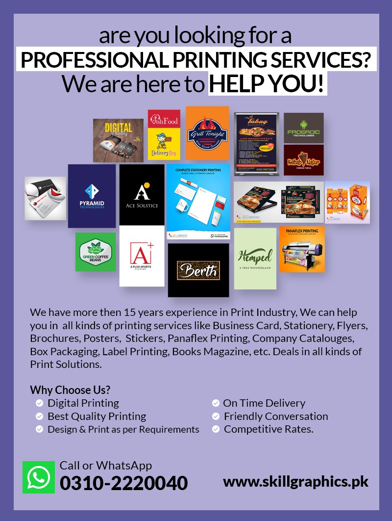 Printing Services in Karachi Pakistan (03102220040) SkillGraphics