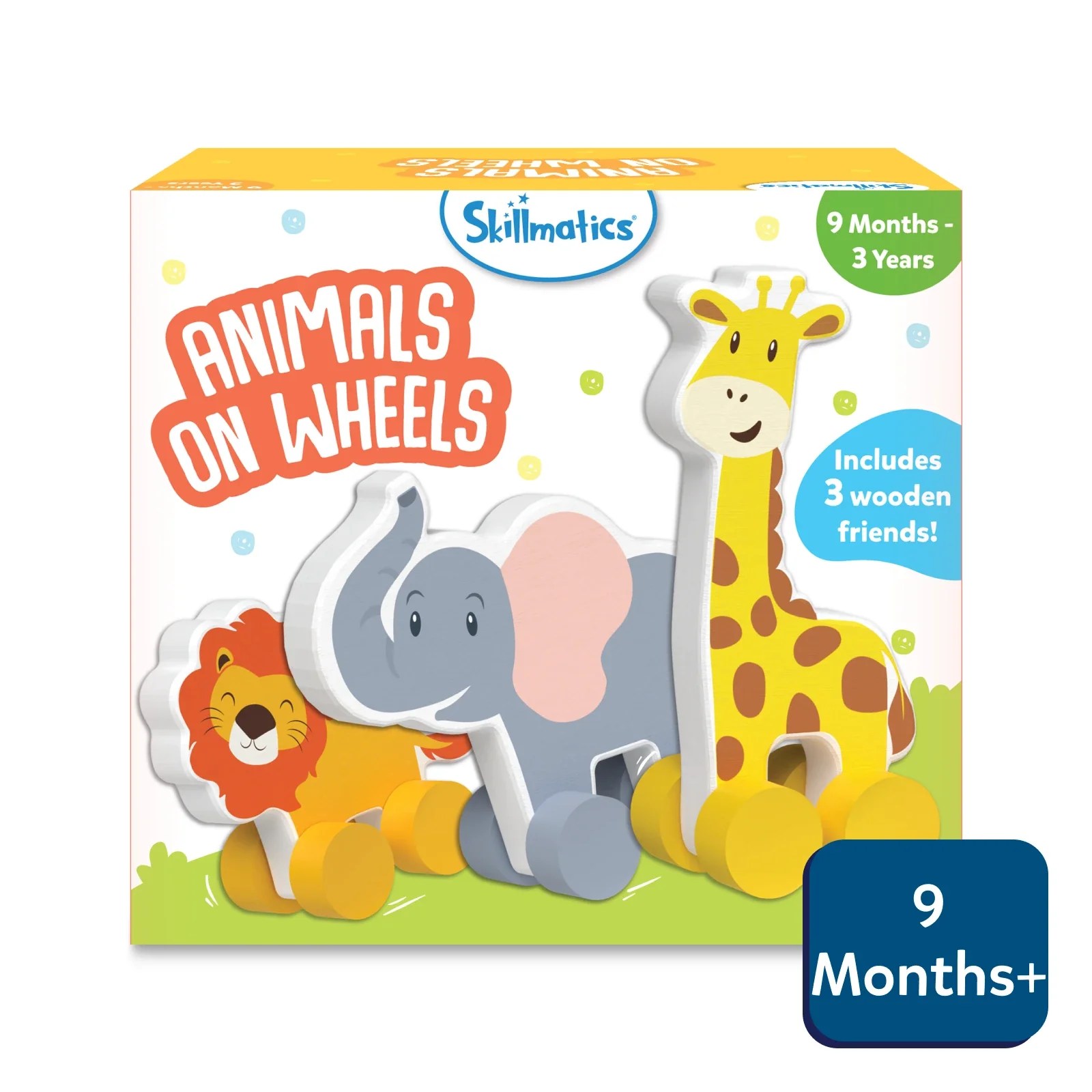 Animals on Wheels Wooden Animal Toys on Wheels (ages 9 months 3y) Skillmatics