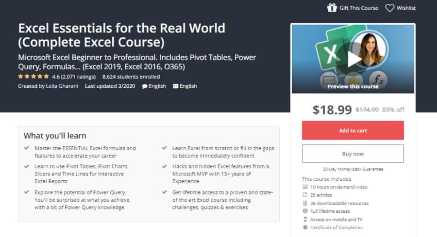 Best Excel Courses List of Beginner to Advanced Spreadsheet.