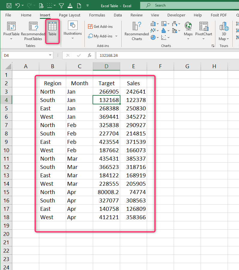 Using Excel Tables to Work Efficiently with Data