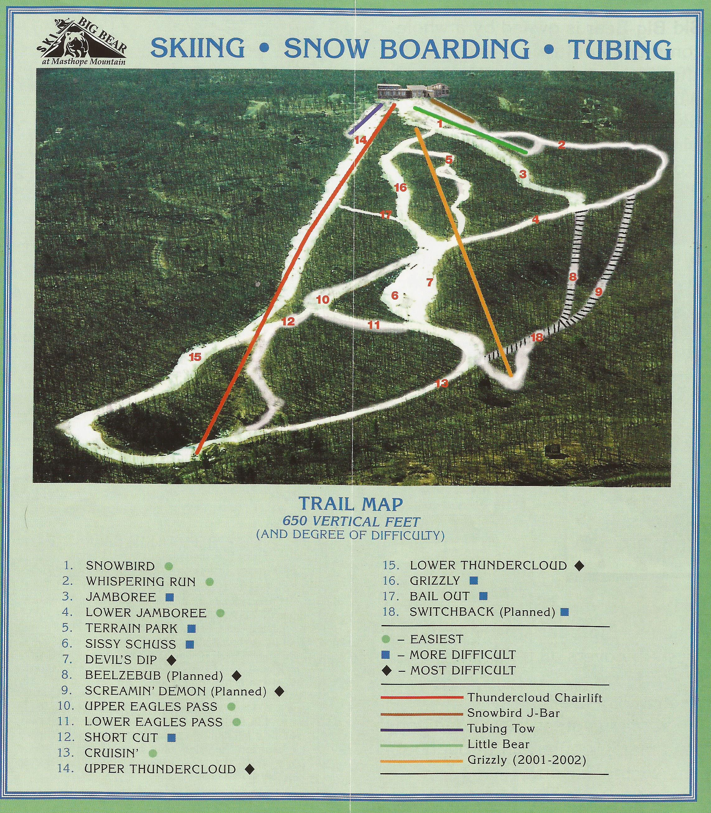 Big Bear Ski Map Ski Big Bear Trail Map