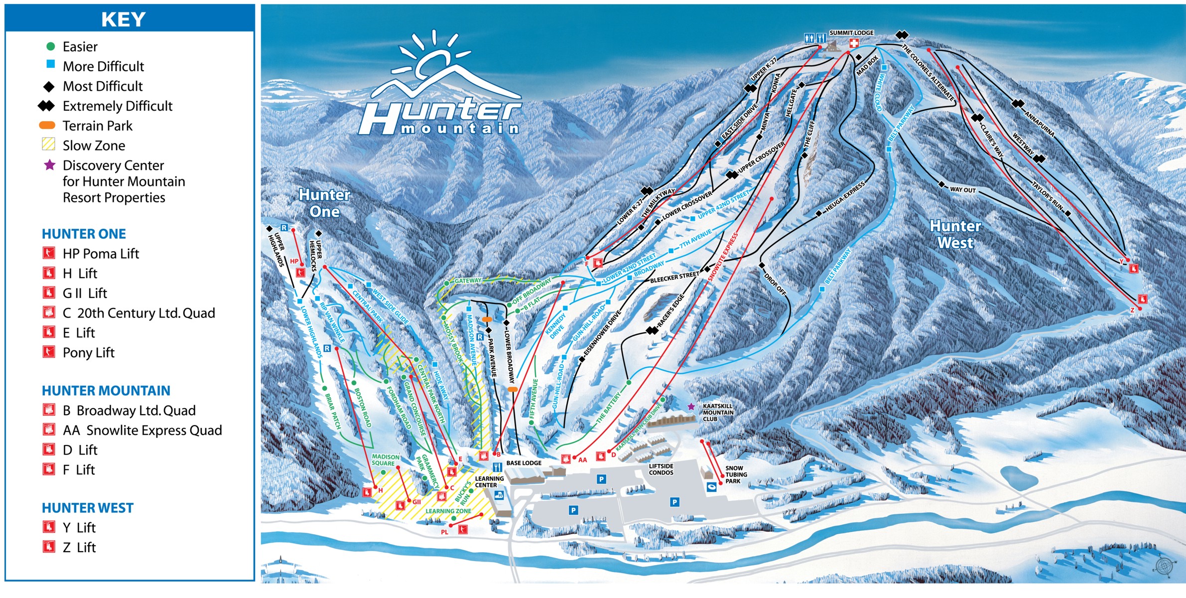 Hunter Mountain Trail Map Hunter Mountain - Skimap.org