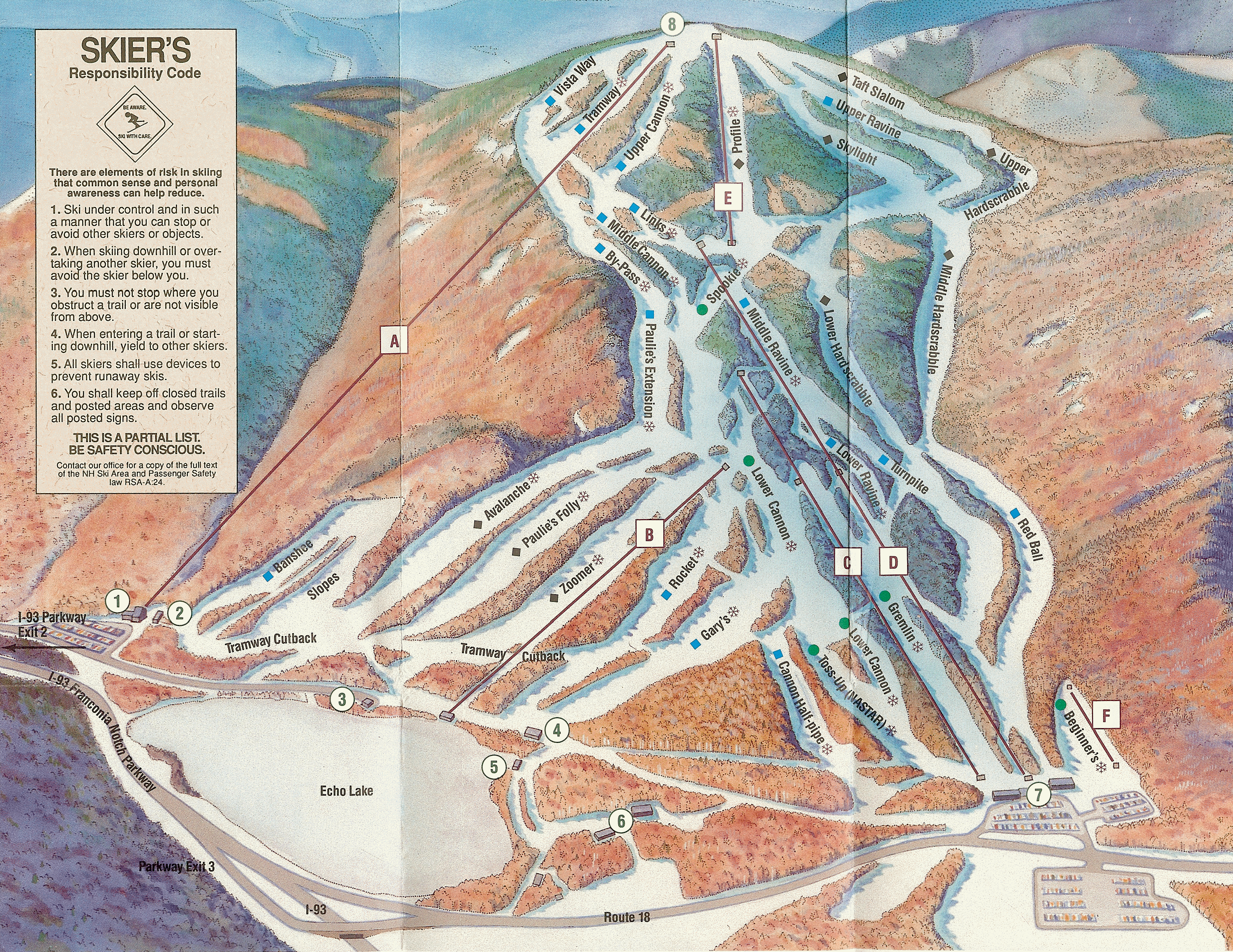 Cannon Mt Trail Map Cannon Mountain