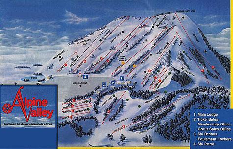 Alpine Valley Ski Map Alpine Valley - Skimap.org