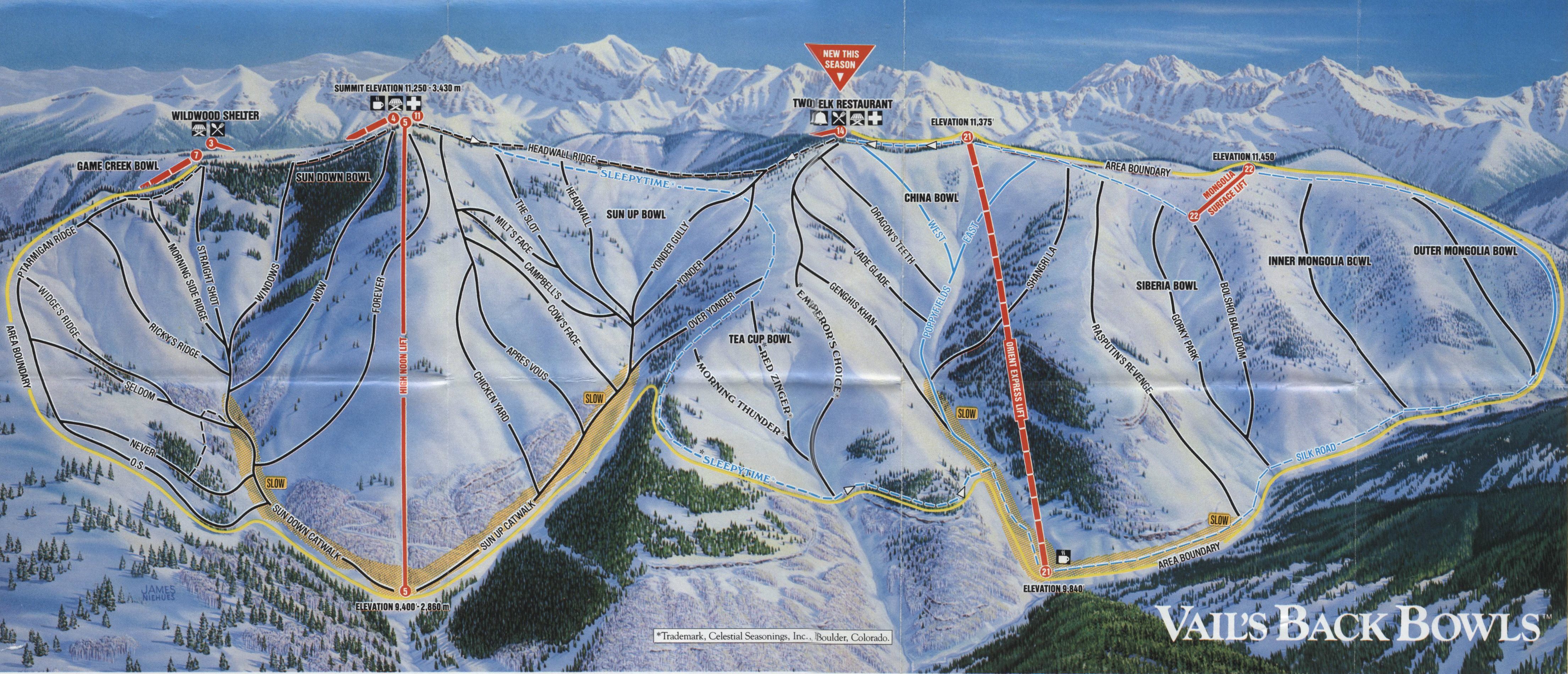 Vail Back Bowls Map Vail