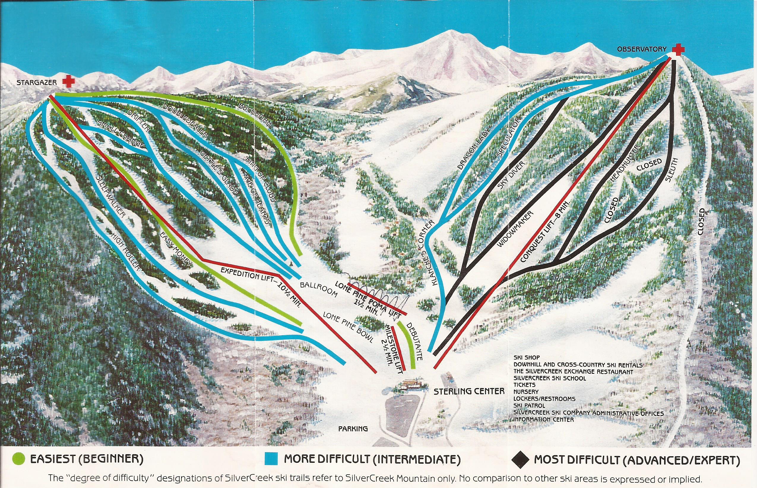 Silver Creek Trail Map Ski Granby Ranch