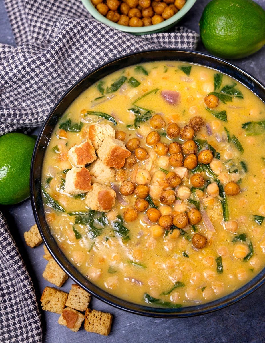 Creamy Spiced Chickpea Soup with Coconut and Lime Skinny Spatula