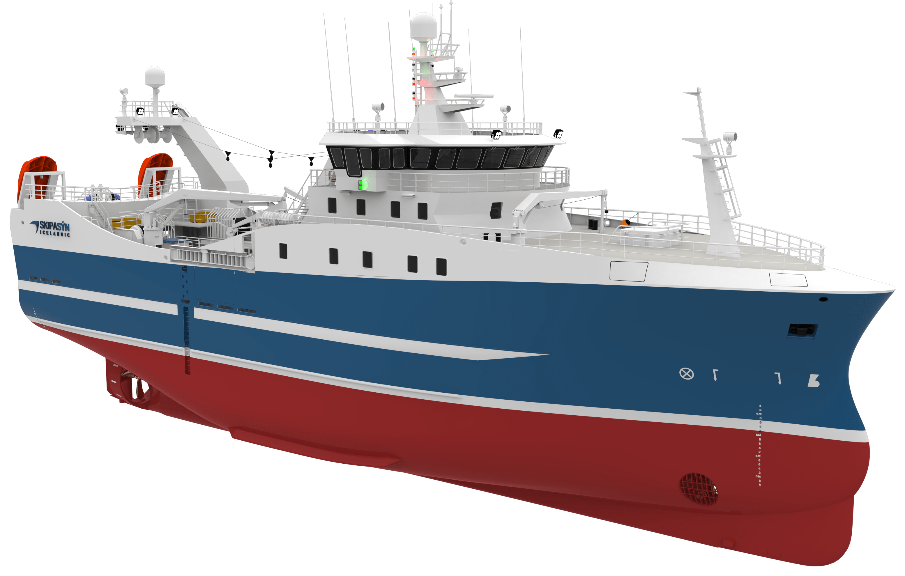 Effective solutions for various fishing schemes (trawlers, seiners, etc