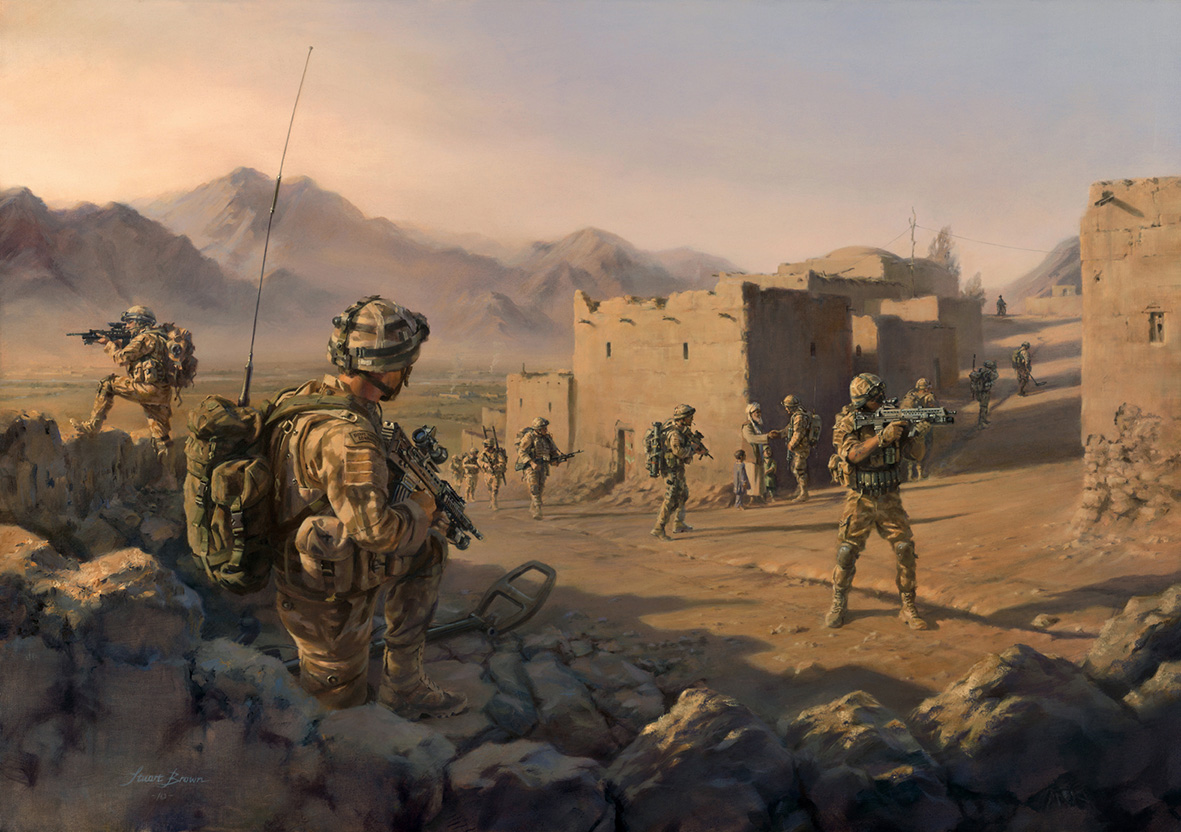 '45 COMMANDO GROUP OPERATION HERRICK' Military Artist Stuart Brown
