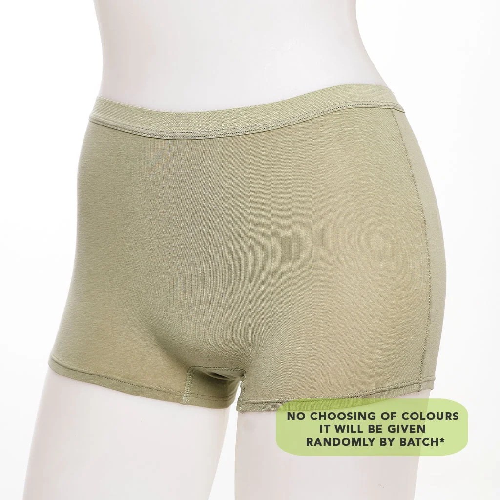 Cotton Spandex Panty Set (3 in 1) with Bamboo Charcoal Boyleg 099665