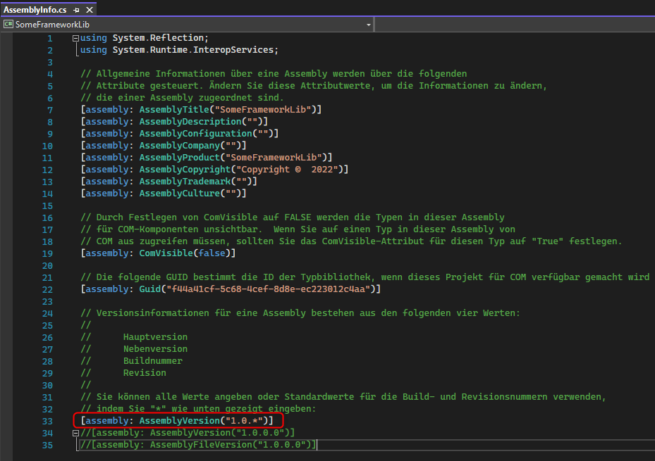 C Autoincrement AssemblyVersion Skjoldrun Knowledgebase