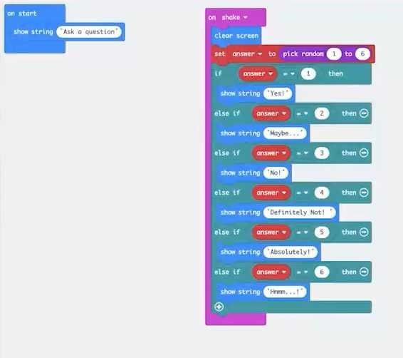 Build a fortune teller with Microbit Skool of Code