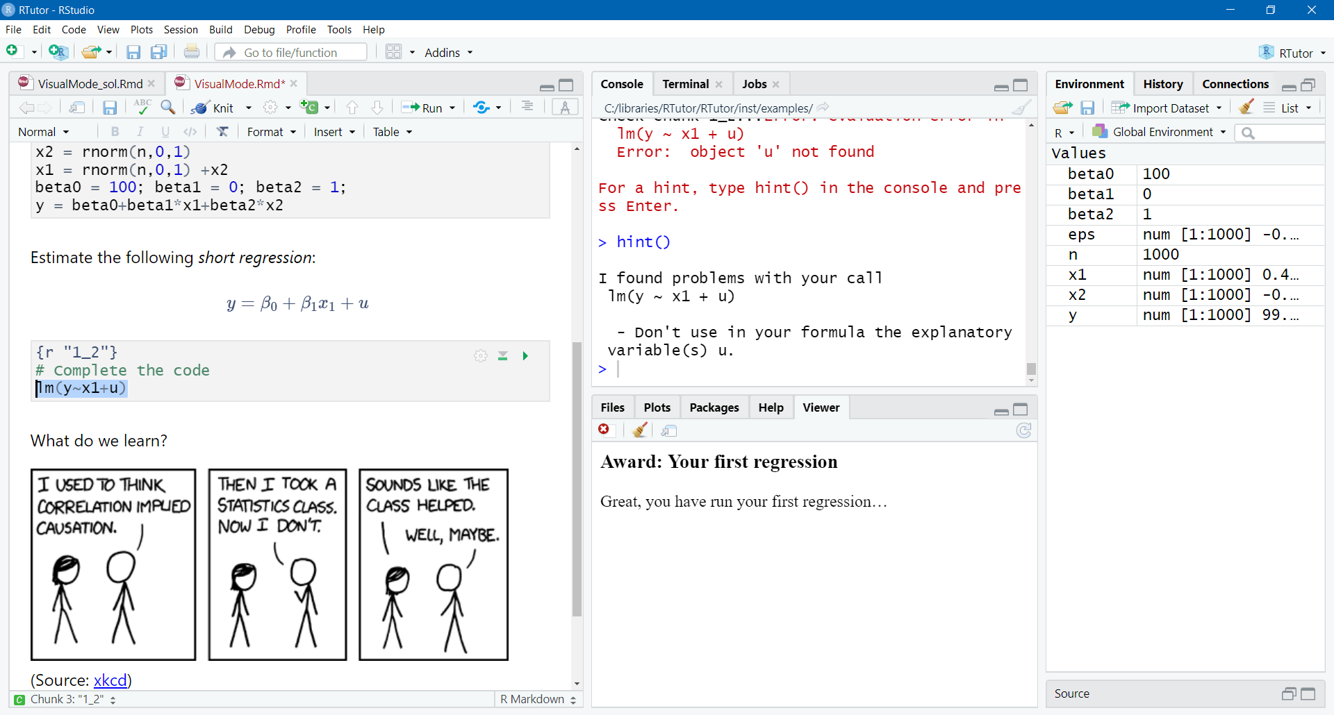 Shiny without Shiny RTutor in RStudio’s new Visual