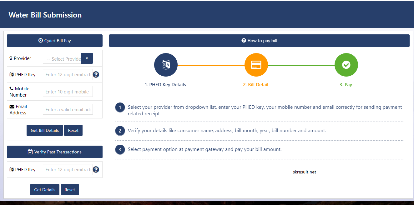 Emitra Water Bill Payment Online 24*7