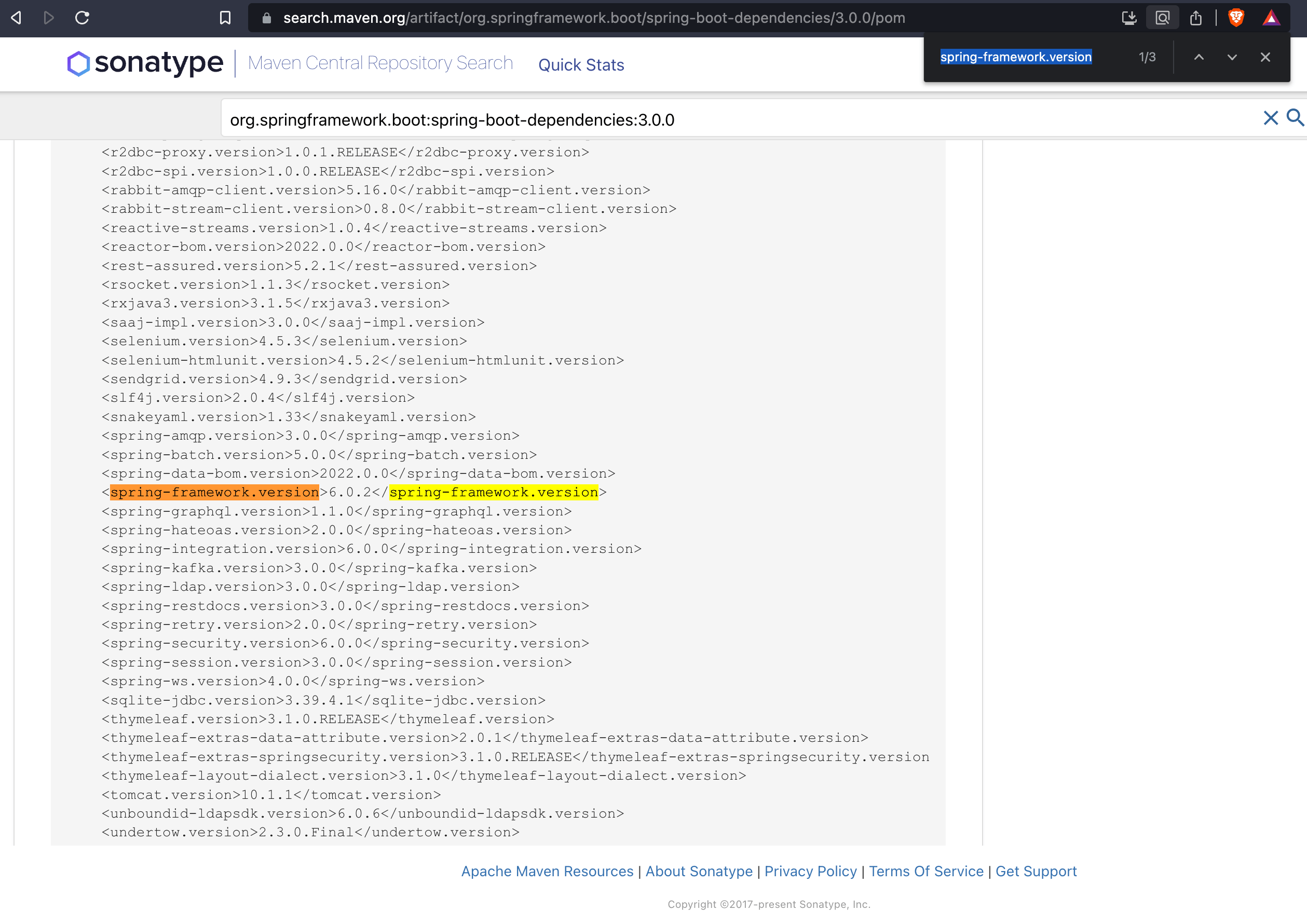 Which Spring Version does my Spring Boot project use? Starter parent in