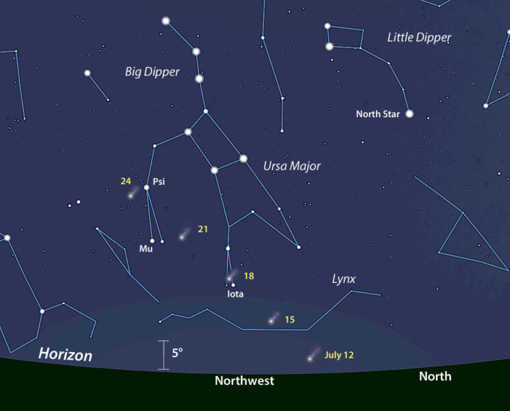 Comet Neowise Sky Map Comet NEOWISE Shifts to Evening Sky Now Habersham