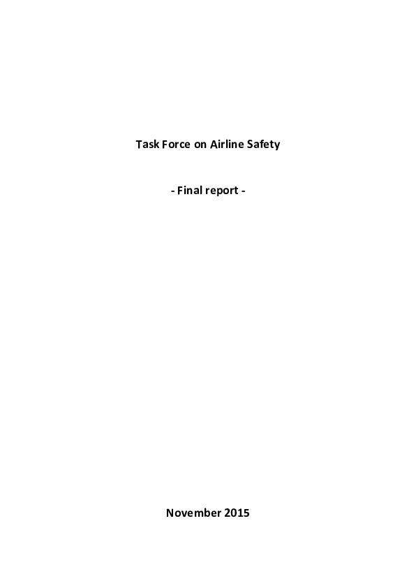 Final Report 'Task Force Airline Safety' SKYbrary Aviation Safety