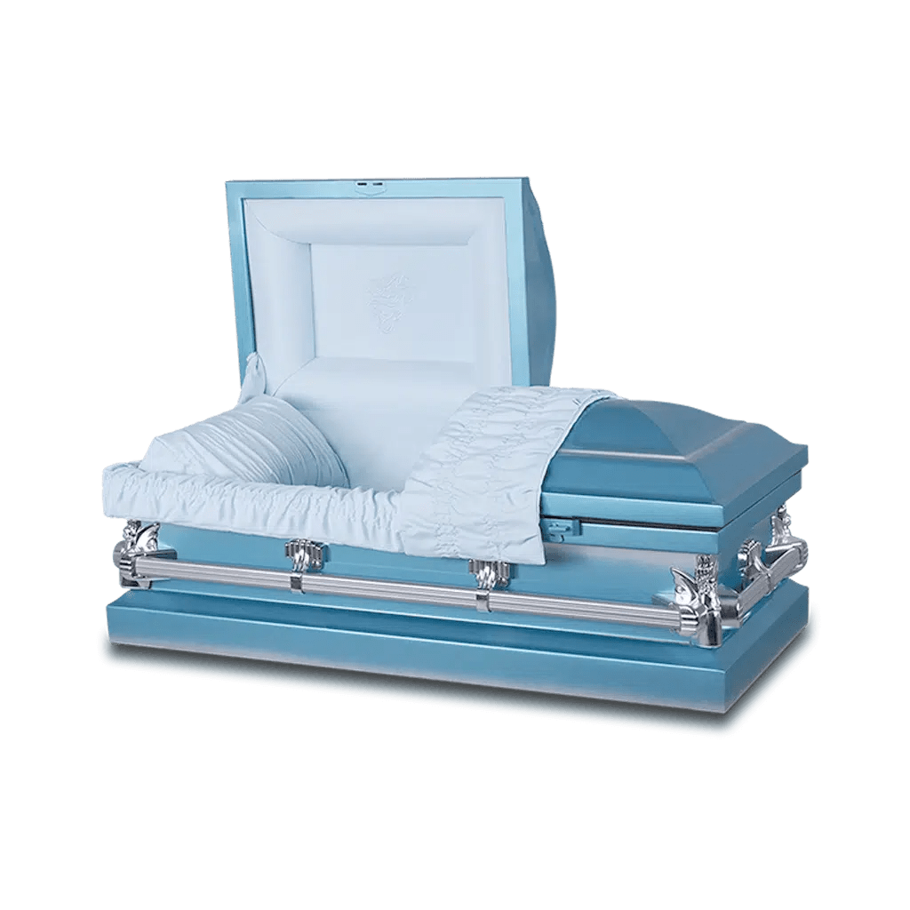 46" Youth Blue 20 Gauge Casket Sky Caskets
