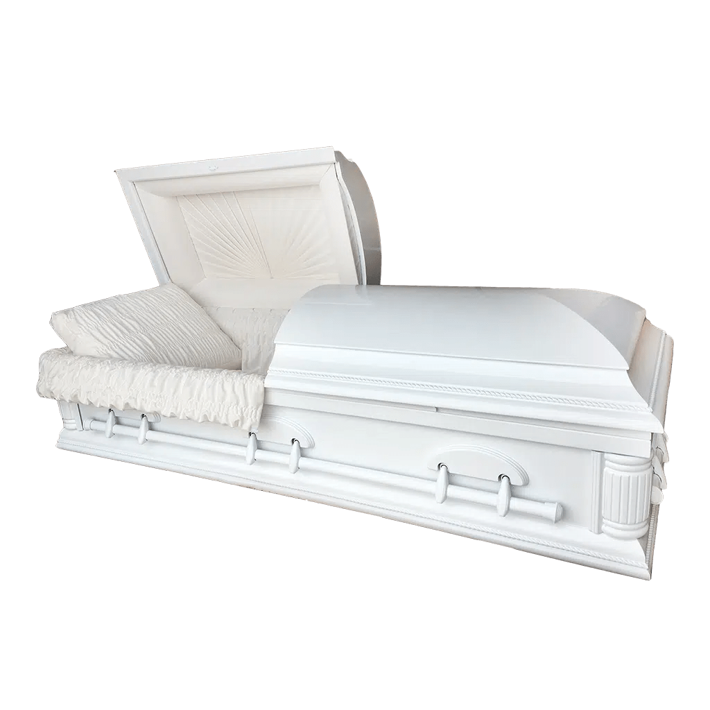Estate White Oversized Poplar Casket (31" Wide) Sky Caskets