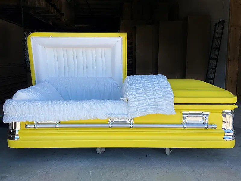 Yellow Casket Custom Casket Sky Caskets