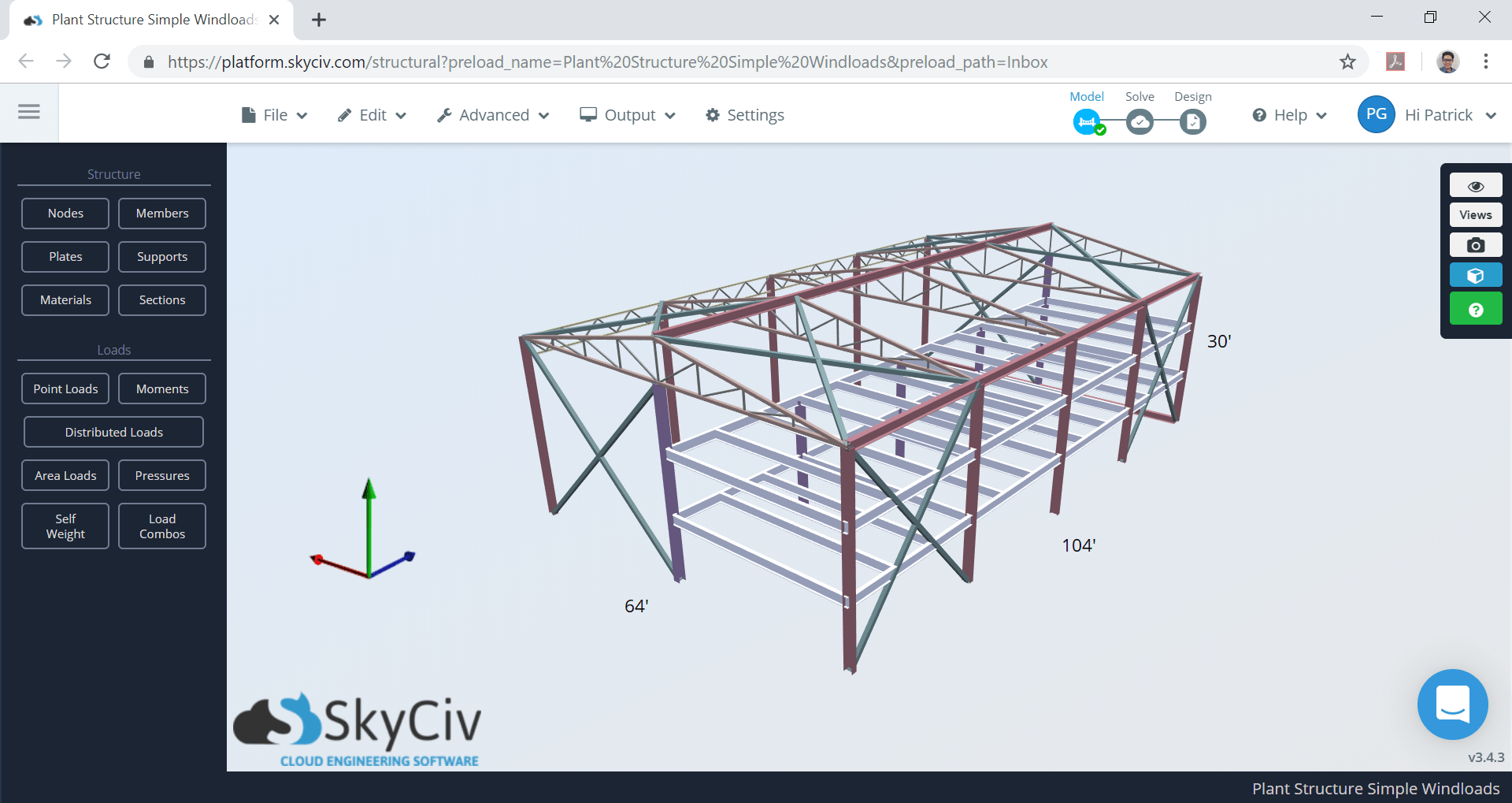 civilbase ASCE 710 Wind Load Calculation Example