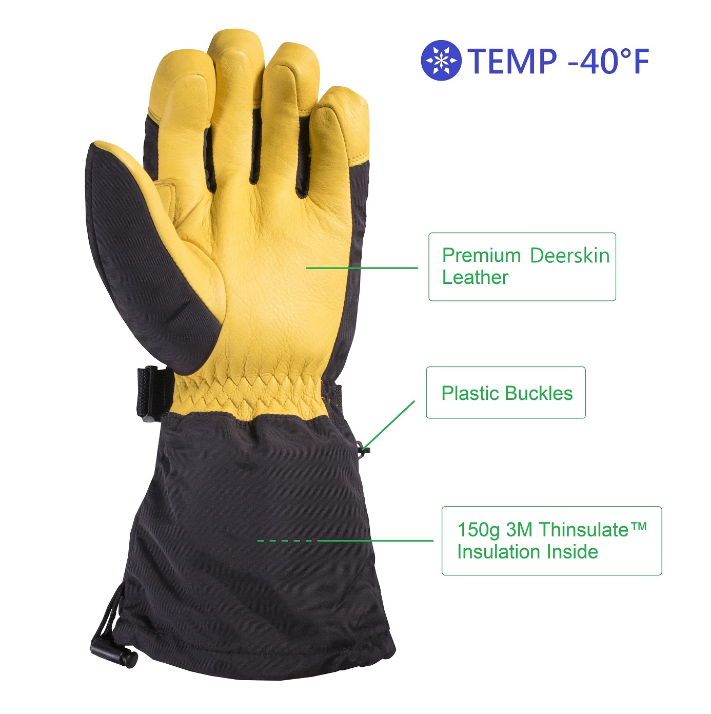 SKYDEER Genuine Leather Winter Glove, with 150g 3M Thinsulate