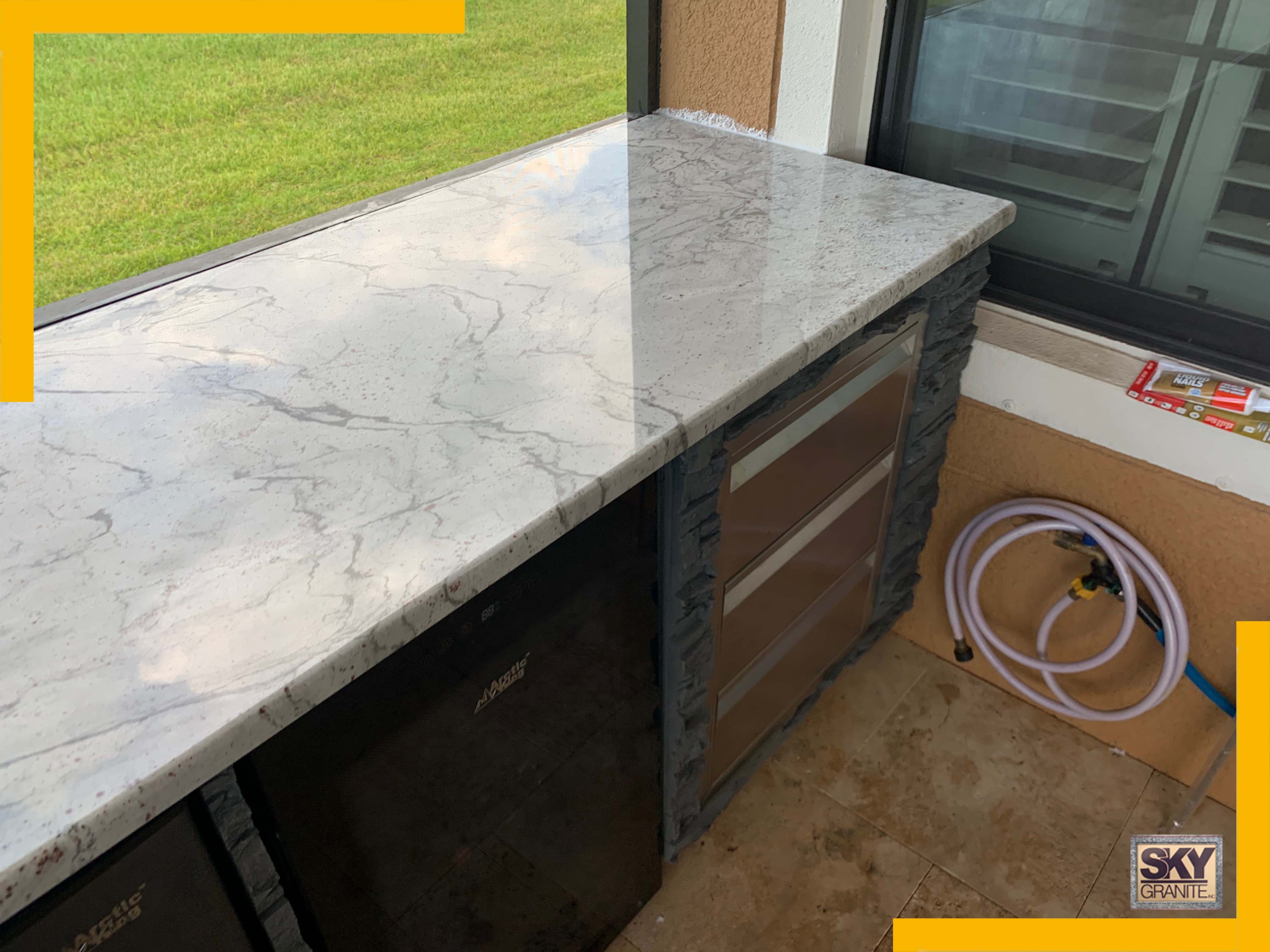 Outdoor Kitchen Sky Granite Granite Countertops in Tampa Bay