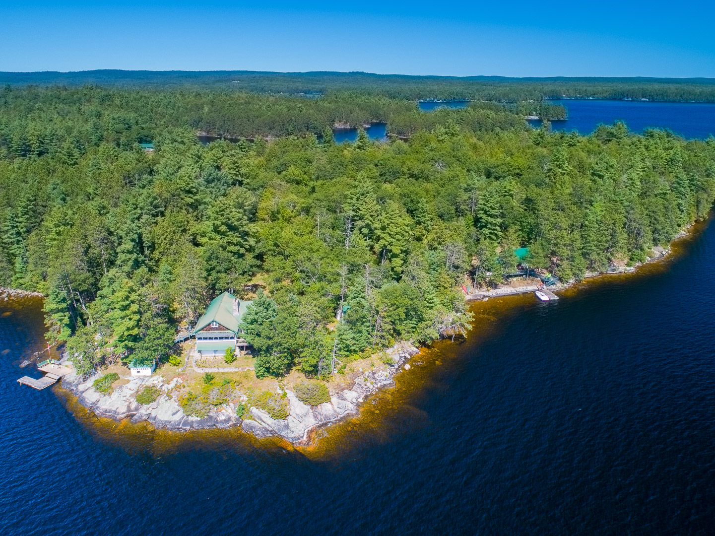 Two Cottages on Weslemkoon Lake SKY IMAGING