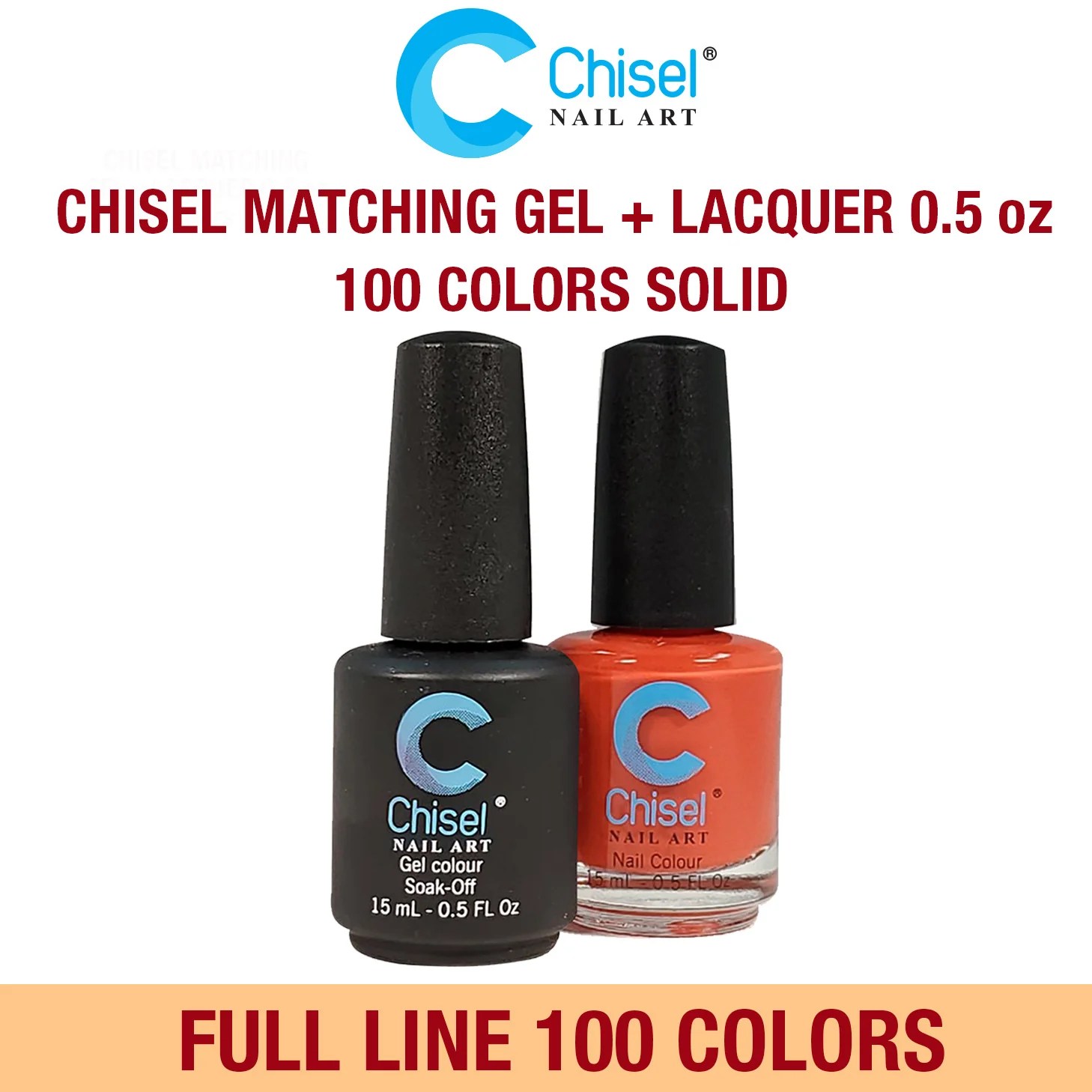 Chisel Matching Gel & Lacquer 0.5oz Full set of 100 Colors 12.1/e