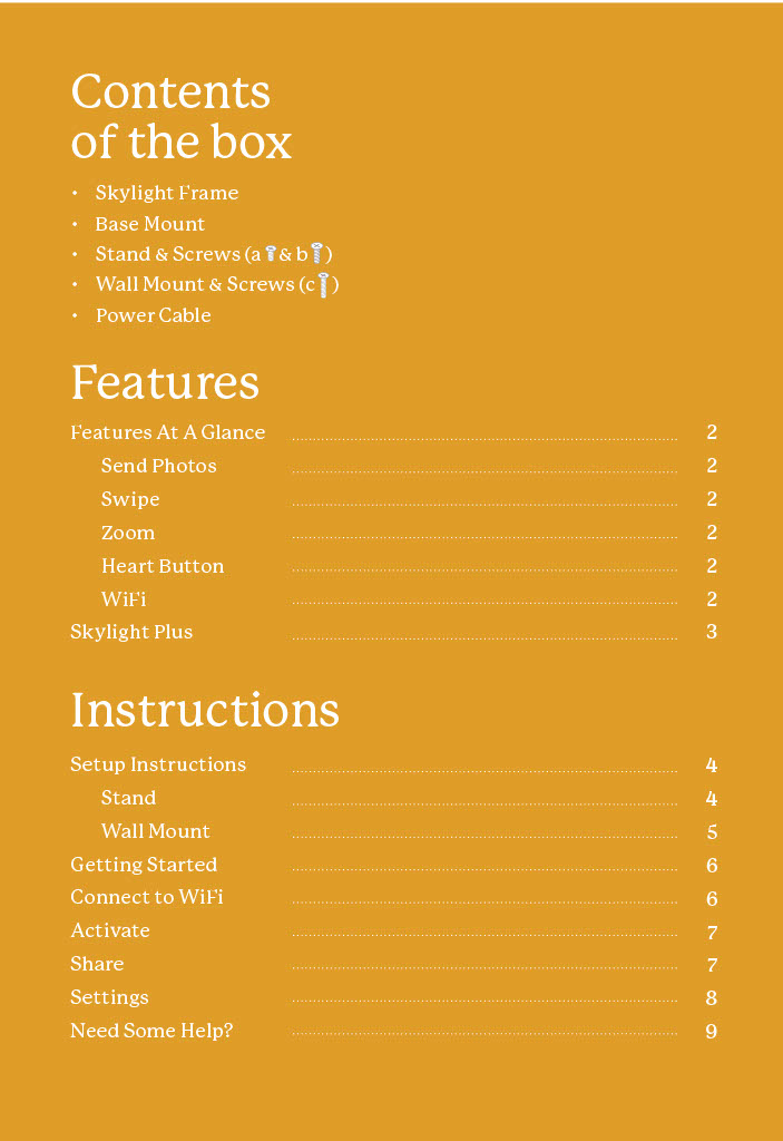 Skylight 15" Frame User Guide – Skylight Support