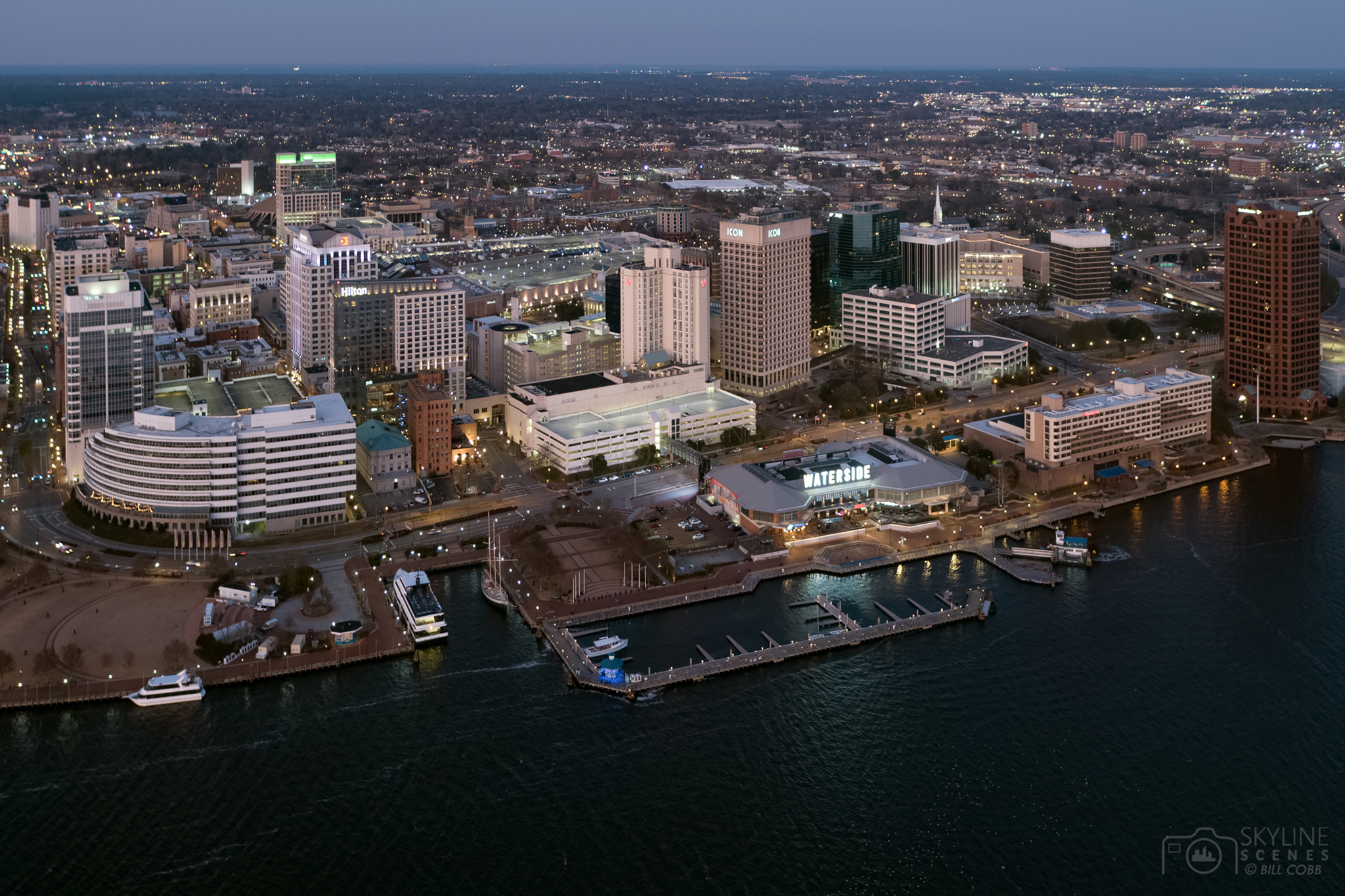 Downtown Norfolk Skyline and Waterside District