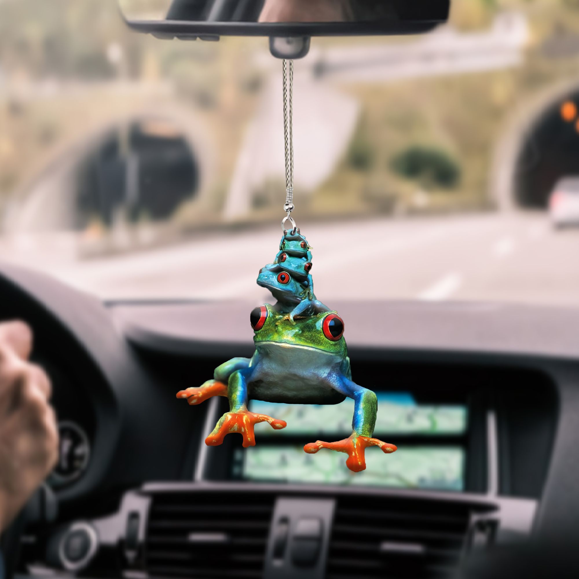 Frog Family Pav Car Hanging Ornament SIXTWONINES