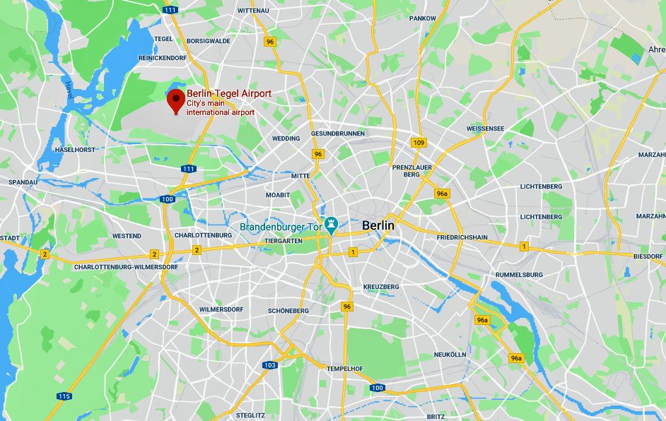 Berlin Tegel Karte Berlin Tegel Airport