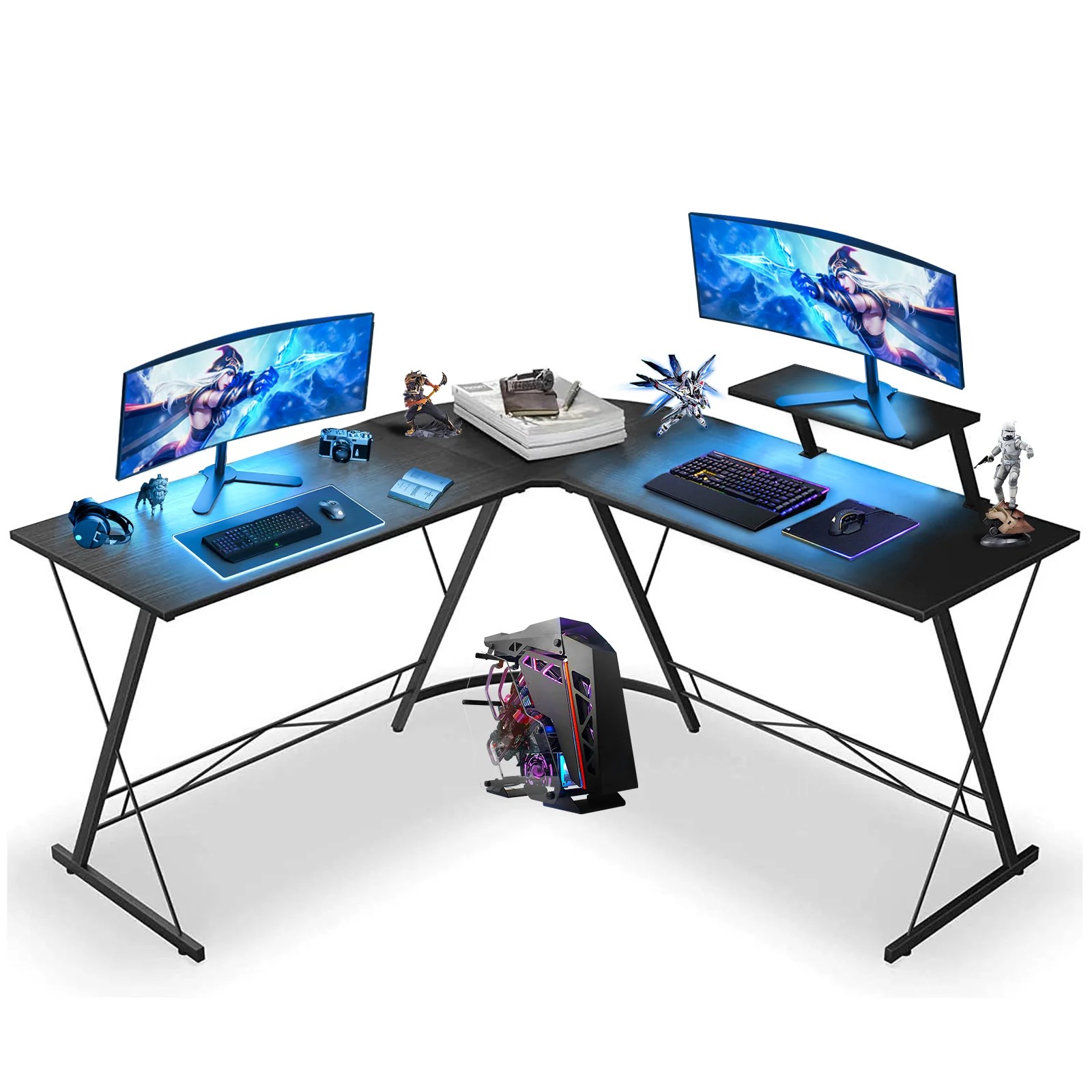 SKYTOUCH LShaped Gaming Desk 50.8x18.1x28inch" Home Office Corner