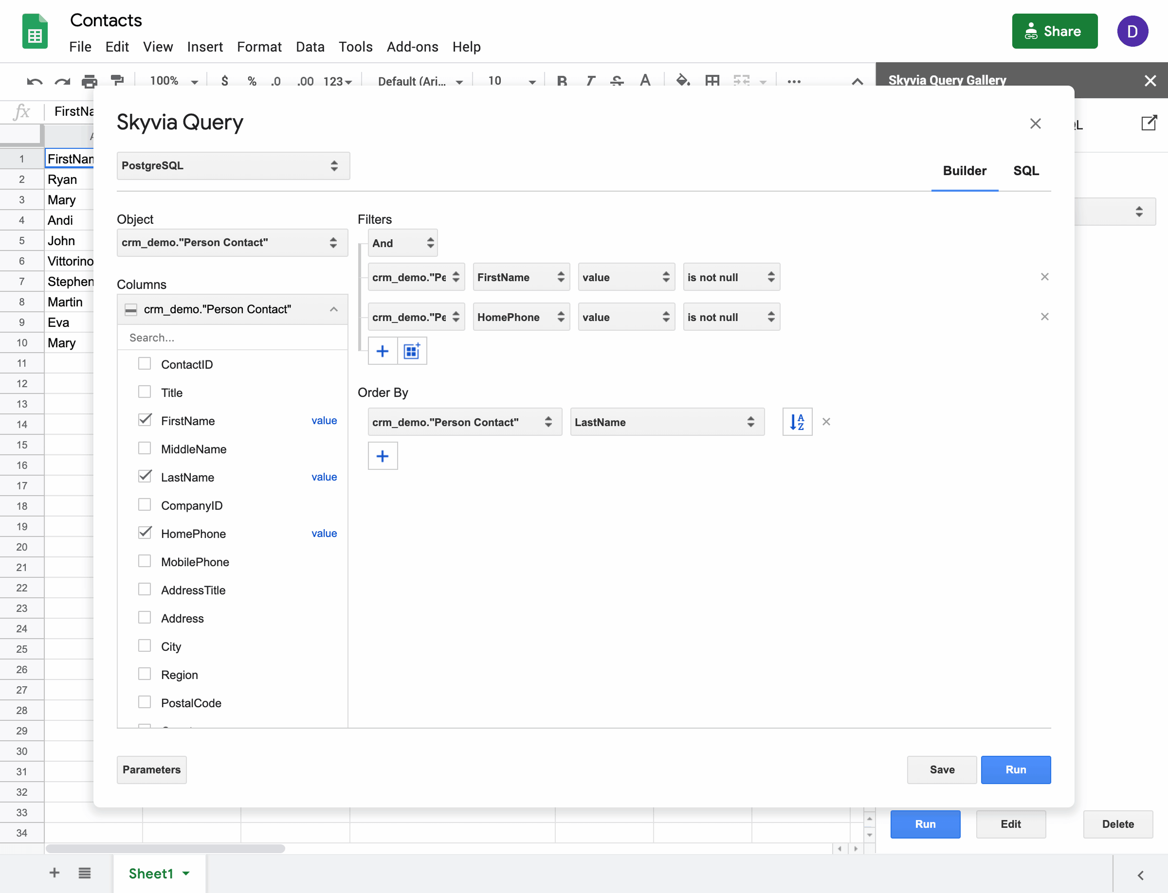 Online PostgreSQL Query Builder & SQL editor